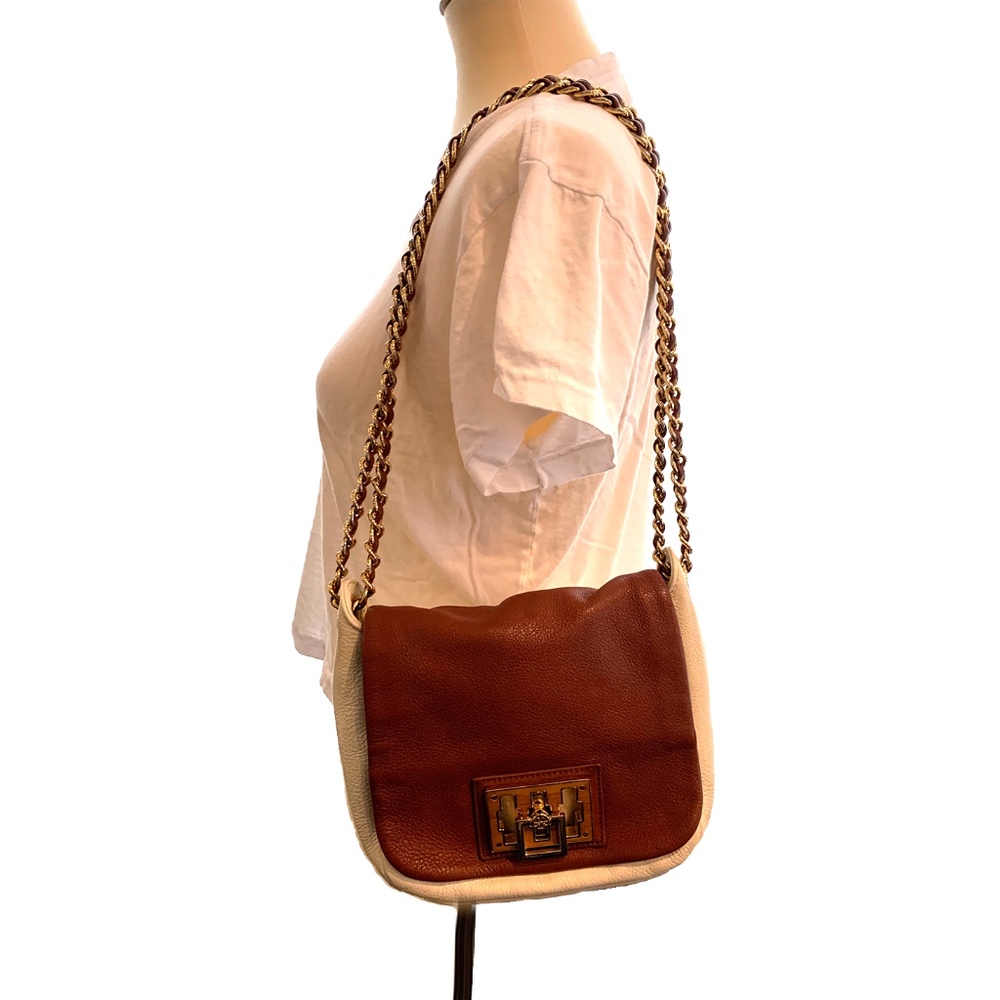 Tory Burch Tan and Cream Crossbody Chain Bag